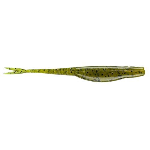 Strike King Mach Skooler Fishing Lure, Soft Plastic Jerkbait, Heavily Salted, Sleek Design, Erratic Action - color: Green Pumpkin, size: 5"