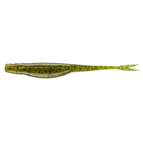 Strike King Mach Skooler Fishing Lure, Soft Plastic Jerkbait, Heavily Salted, Sleek Design, Erratic Action - color: Green Pumpkin, size: 5"