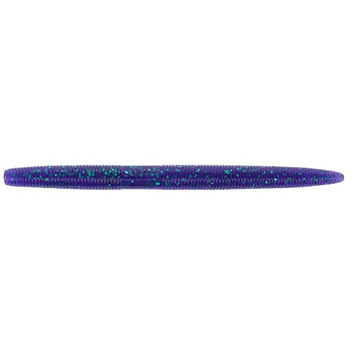Yamamoto Senko Soft Plastic Worm Easy to Use Bass Fishing Stick Bait Lures - color: JUNE BUG PURPLE W/ EMERALD FLAKE, size: 6 Inch
