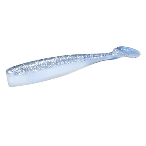 Lunker City Fishing Shaker 3.25" Swimbait Soft Plastic Bass Walleye Lure Saltwater Swimming Tail Action Pike Swim Bait, 7 Per Bag, Made in The USA - color: 132 Ice Shad
