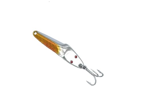Al's Goldfish Lure Co. Lil' 49er Ice Jig - IFN50 Ice Fishing Jig with Treble Hook Off the Nose. Jigging Lure for Crappie, Perch, Panfish, Trout and Bass - 1/4 oz. 1-3/4" - color: Neon Orange