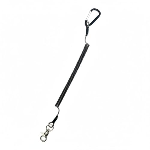 Retractable Fishing Pliers Lanyard, Stainless Steel Wire Tool Tether with TPU Coating, Auto-Retracting Clip for Kayak and Boat Fishing Gear Security (1 PC)