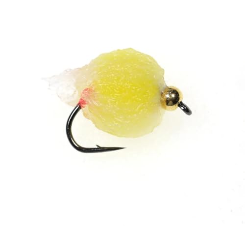 12pcs Bead Head Salmon Egg Fly Salmon Fish Roe Wet Flies Fast Sinking Trout Lure Steelhead Fishing Artificial Bait Lure