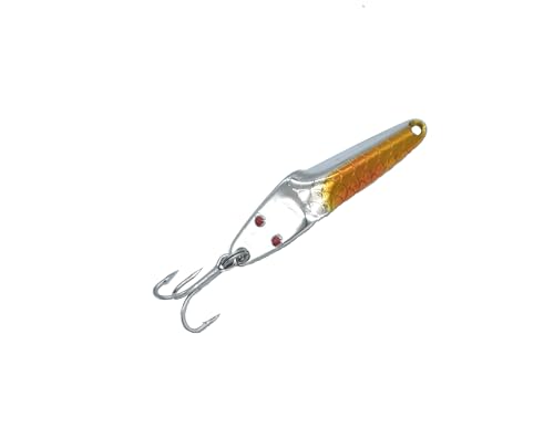 Al's Goldfish Lure Co. Lil' 49er Ice Jig - IFN50 Ice Fishing Jig with Treble Hook Off the Nose. Jigging Lure for Crappie, Perch, Panfish, Trout and Bass - 1/4 oz. 1-3/4" - color: Neon Orange
