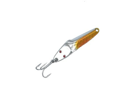 Al's Goldfish Lure Co. Lil' 49er Ice Jig - IFN50 Ice Fishing Jig with Treble Hook Off the Nose. Jigging Lure for Crappie, Perch, Panfish, Trout and Bass - 1/4 oz. 1-3/4" - color: Neon Orange