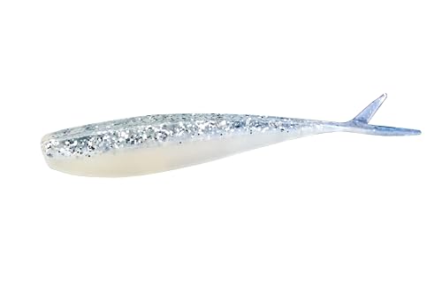 Lunker City Fishing Fin-S Fish 3.5" Fat Split Tail Soft Plastic Jerk Bait Minnow Bass Lure Original Walleye Bait, 10 Per Bag, Made in The USA - 132 Ice Shad - color: 132 Ice Shad