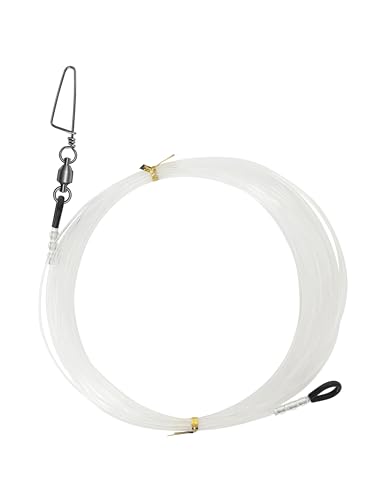 BLUEWING High Speed Wahoo Trolling Shock Leader with 25ft 250lb/300lb/400lb Mono Line and Stainless Steel Large Snap Swivel for Saltwater Fishing - style: 250lb /25ft