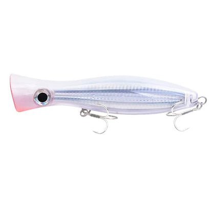 Popper Fishing Lure, JAZALIC 1 PCS Topwater Popper Lures 3D Eyes Fishing Accessories for Saltwater Surface Casting and Freshwater Gt Tuna Kingfish Large Predator Fish (6.3in, 2.82Oz) - color: Pink&White