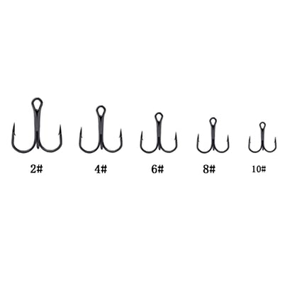 AMHDV 100pcs Treble Hooks Barbed Sharp Treble Hook for Freshwater and Saltwater - color: Black, size: 4# 100pcs