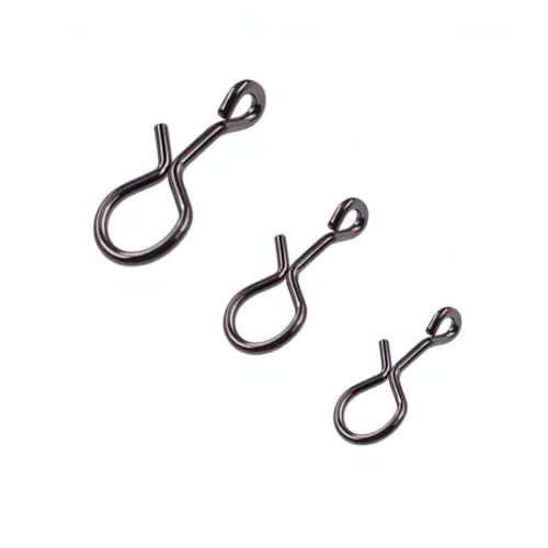 100-Pack Quick Fly Fishing Snaps Stainless Steel No Knot Fast Snaps Quick Lure Change Clips for Flies Jigs Lures - size: M - 0.31 inches (100pcs)