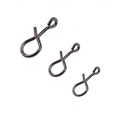 100-Pack Quick Fly Fishing Snaps Stainless Steel No Knot Fast Snaps Quick Lure Change Clips for Flies Jigs Lures - size: S - 0.2 inches (100pcs)