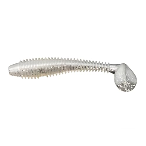 15 Pack Soft Lure, Curly Tail Twisted Worm Bait, Dual Color High Flexible for All Game Fish Freshwater Saltwater - color: White