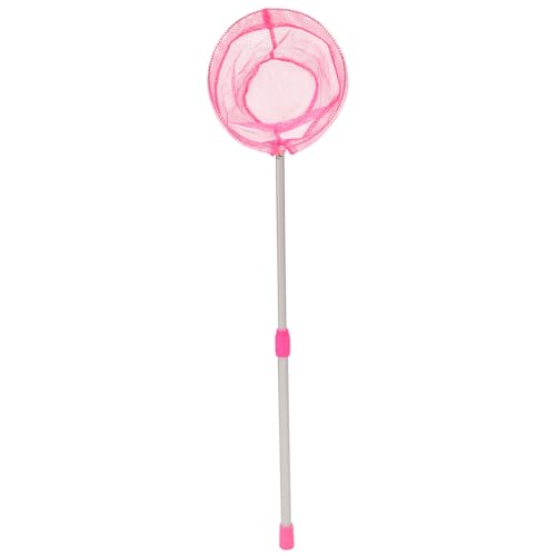 PRETYZOOM Telescopic Fishing Net for Wear-Resistant Aluminum Alloy Landing Net Pole Capacity for Outdoor Freshwater Lake Fishing and Camping Retractable Pink Design