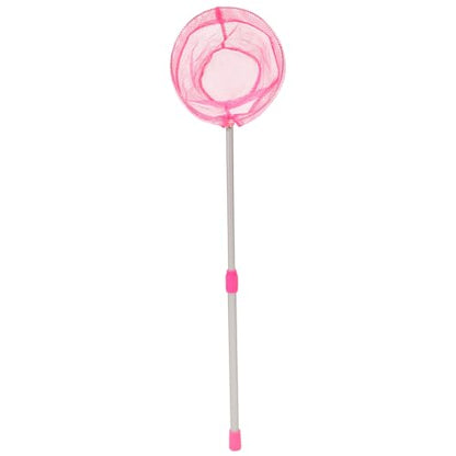 PRETYZOOM Telescopic Fishing Net for Wear-Resistant Aluminum Alloy Landing Net Pole Capacity for Outdoor Freshwater Lake Fishing and Camping Retractable Pink Design