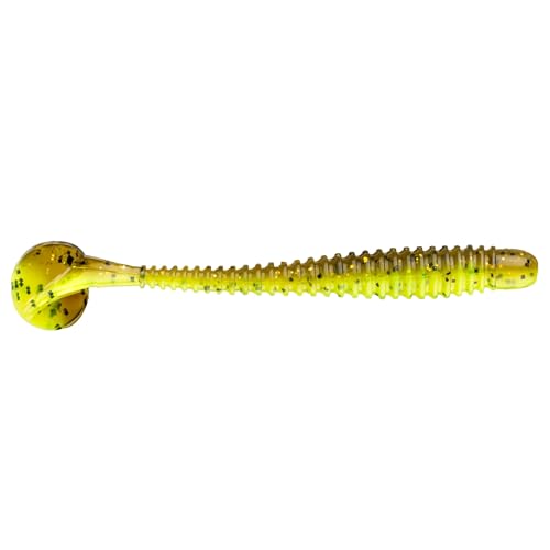 Strike King Rage Slim Swimmer Fishing Lure, Soft Plastic Swimbait, 4-Inches, 8-Pack - color: Guacamole