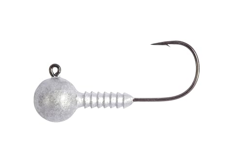 Lunker City Fishing Pro Lite Jig Heads 1/16oz 1/8oz 1/4oz 3/8oz 1/2oz Round Ball Light Tackle Lead Jigs Black Nickel UltraPoint 3/0 Hook LunkerGrip for Soft Plastic Bass Lures, Made in The USA - size: 1/2oz