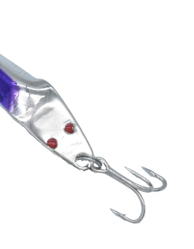 Al's Goldfish Lure Co. Lil' 49er Ice Jig - IFN50 Ice Fishing Jig with Treble Hook Off the Nose. Jigging Lure for Crappie, Perch, Panfish, Trout and Bass - 1/4 oz. 1-3/4" - color: Neon Purple