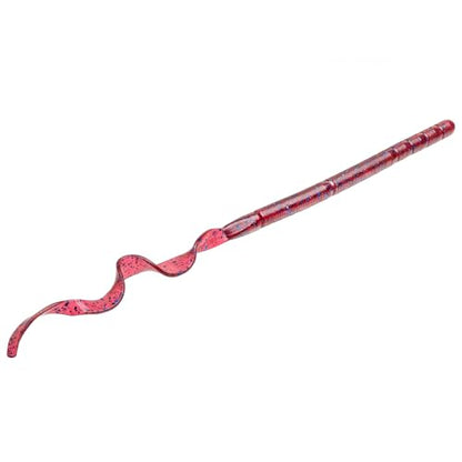 Strike King KVD Zeus Worm Fishing Lure, Soft Plastic Worm, Perfect Plastics Pouring System, Swimming Action, Coffee Scent, 7-Pack - color: Plum