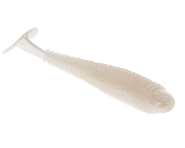 Strike King Rage Swimmer Saltwater Soft Bait Fishing Lure, 3.75", Wide-Bodied Paddle Tail - color: Pearl
