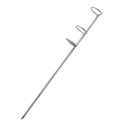 Stainless Steel Fishing Rod Holder Double Ring Ground Support Stand Fish Pole Holder 30/40/50cm Rod Spike(50cm)
