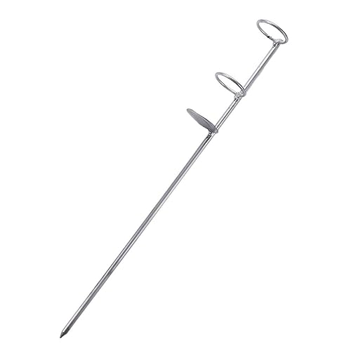 Stainless Steel Fishing Rod Holder Double Ring Ground Support Stand Fish Pole Holder 30/40/50cm Rod Spike(50cm)