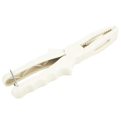 2 Pcs Fishing Pliers 8.1 Inch – ABS Fish Grip Clamp with Ergonomic Handle and Lanyard for Saltwater and Freshwater Fishing, Lightweight Portable Tackle Tool - color: White