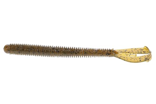 Strike King Rage Twin Tail Menace Worm Soft Bait Fishing Lure, 6", 2 Rage Flange Tails - color: Green Pumpkin