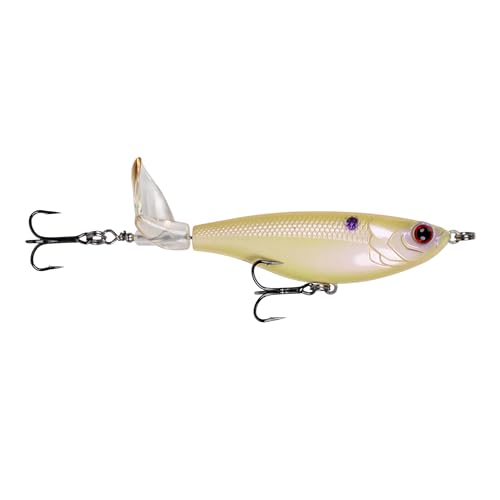 6th Sense – The Scramble Bass Fishing Topwater Fishing Lure with Rotating Tail - color: Bone Pearl, size: 126mm