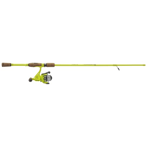 ProFISHiency 6' Krazy Rec Spincast Combo | Micro Spincast Reel | Aluminum Handle w/Cork Knobs | Pre-Spooled w/ 6lb Hi-VIZ - style: Flash Rec Spinning Combo 5.2:1 Gear Ratio
