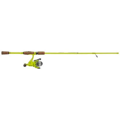 ProFISHiency 6' Krazy Rec Spincast Combo | Micro Spincast Reel | Aluminum Handle w/Cork Knobs | Pre-Spooled w/ 6lb Hi-VIZ - style: Flash Rec Spinning Combo 5.2:1 Gear Ratio