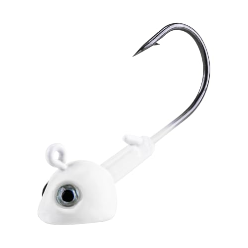 Dr.Fish 10 Pack Walleye Jig Heads Flat Bottom Freshwater Fishing Jigs Walleye Hook Stand Up Lures Swimbait Freshwater Bass - color: White, size: 1/4oz-Hook #2/0