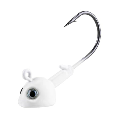 Dr.Fish 10 Pack Walleye Jig Heads Flat Bottom Freshwater Fishing Jigs Walleye Hook Stand Up Lures Swimbait Freshwater Bass - color: White, size: 1/4oz-Hook #2/0