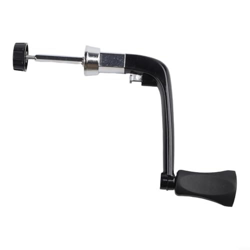 Fishing Reel Handle Crank Foldable Degree Metal Shaft Anti-Slip for 1000-5000 6000-8000 Reels Saltwater Freshwater Replacement Part Silver Black
