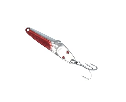Al's Goldfish Lure Co. Lil' 49er Ice Jig - IFN50 Ice Fishing Jig with Treble Hook Off the Nose. Jigging Lure for Crappie, Perch, Panfish, Trout and Bass - 1/4 oz. 1-3/4" - color: Neon Red