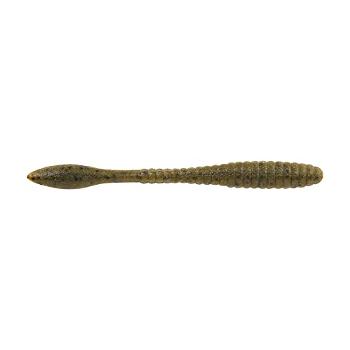 Berkley Berkley PowerBait MaxScent Flat Worm - color: Green Pumpkin, size: 4.25"