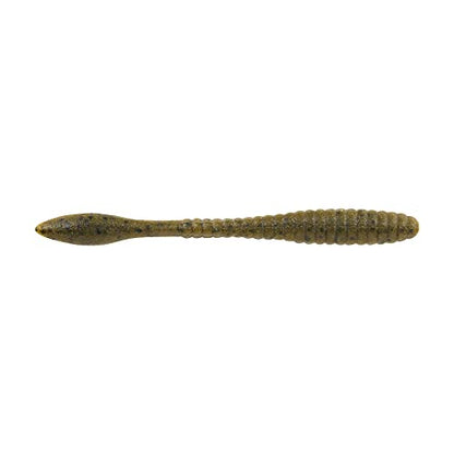 Berkley Berkley PowerBait MaxScent Flat Worm - color: Green Pumpkin, size: 4.25"