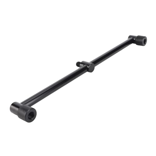 ‌2 Head Aluminum Alloy Fish Pole Buzz Bar – Fishing Rod Holder Crossbar Bracket for Bite Alarms & Bank Sticks, Adjustable Length (Black, 20/25/30cm, 50-58g)‌