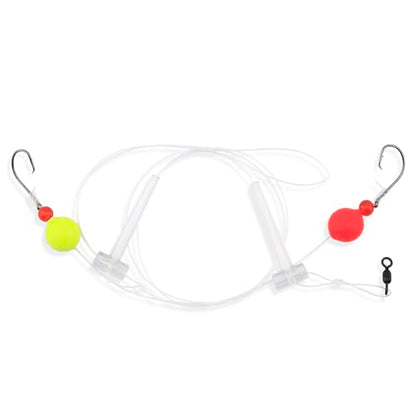 Aqua-Clear Hi-Lo Combo Rig - Bead/Float - color: Chartreuse/Red, style: Demon Circle