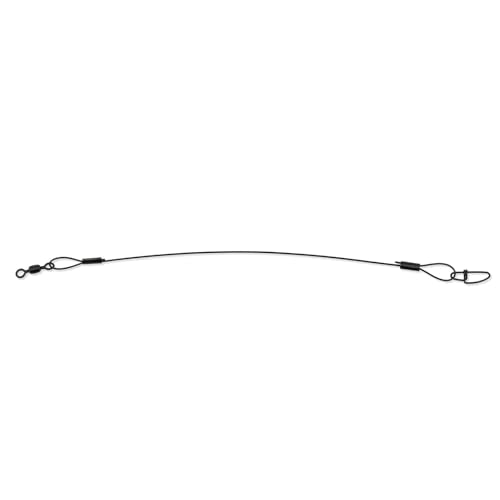 AFW Surflon Fishing Leaders – Black Nylon Coated Stainless Steel Wire, Swivel & Snap, 3 Pack, Variety Pack – Strong Leader Line for Catfishing & Toothy Game Fish - size: 30 lb, style: 6 Inch