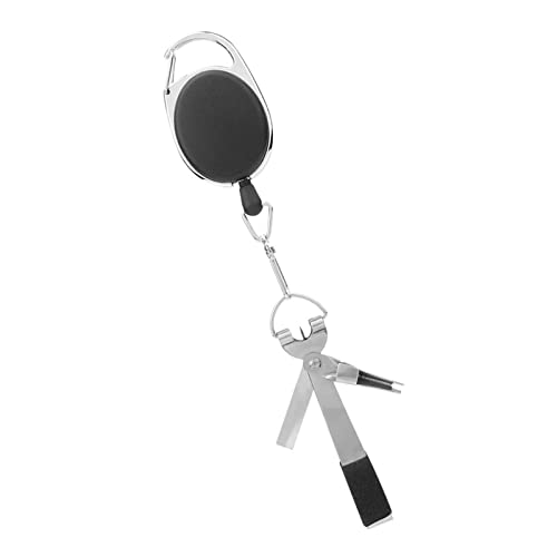 Fishing Knot Tool, with Line Cutter and Hook Sharpener, Multi Function Fishing Tool, with Retractor Clip, Portable Gear, for Fly Use