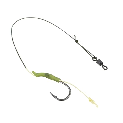 4 Sets Carp Fishing Hair Rigs Curved Carp Hooks with Bait Rig Stops for Floating Fishing Pellets Meat Corn Line - size: 6#