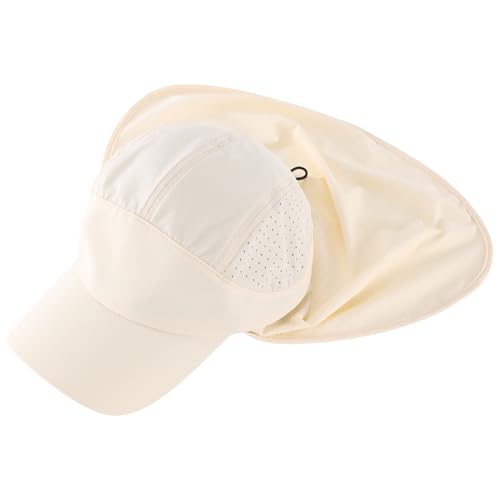 Connectyle Men's Sun Hat with Neck Flap Adjustable Breathable UPF 50+ Sun Protection Baseball Cap for Fishing Hiking Golfing - color: Beige