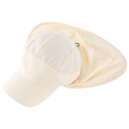 Connectyle Men's Sun Hat with Neck Flap Adjustable Breathable UPF 50+ Sun Protection Baseball Cap for Fishing Hiking Golfing - color: Beige