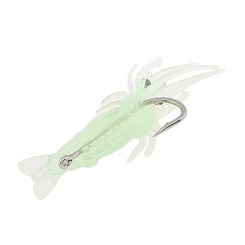 15pcs Soft Luminous Shrimp Lures, Realistic Fishing Lure Baits for Bass, Walleye, Trout & More