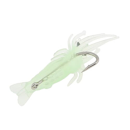 15pcs Soft Luminous Shrimp Lures, Realistic Fishing Lure Baits for Bass, Walleye, Trout & More
