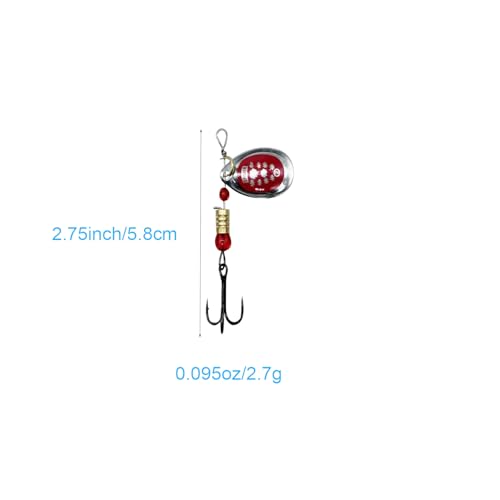 Fishing Spinner Baits Lures Kit for Trout Bass Salmon Lures with Treble Fishing Hooks, Rooster Tail Fishing Gears Spoons Effective in Freshwater/Saltwater - color: 10pcs/box without Rooster Tail