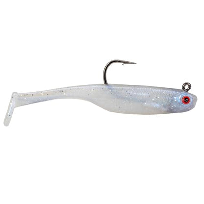 Strike King Homing Minnow Fishing Lure, Pre-Rigged Soft Plastic Swimbait, 3-Pack - color: Pearl, size: 3"