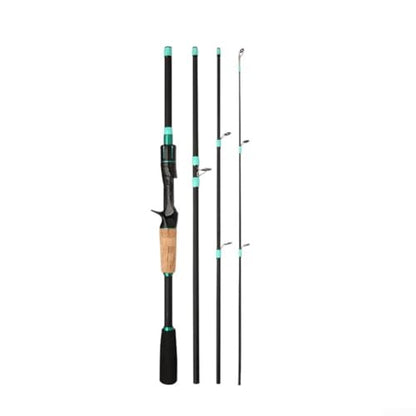 Fiberglass Baitcasting Fishing Rod 4/5 Section M Tone 1.65m-2.1m Multi-Segment Lure Rod With Smooth Line Guide High Load Capacity For Freshwater Saltwater(F)