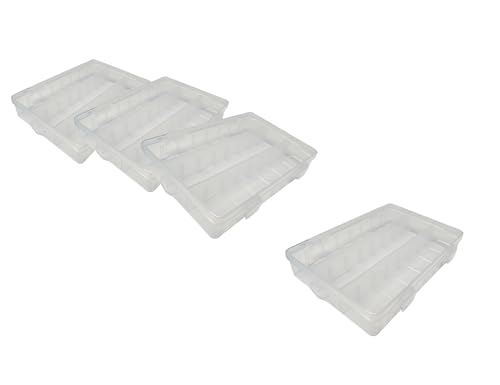 4-Pack Clear Plastic Artist's Art Supply Storage Sketching Pencil Case, Large Capacity Charcoal Pencil Organizer Box with Compartments for Sketching and Drawing Tools.