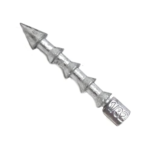 Reaction Tackle Nail Weights for Bass Fishing - Insert Pencil Sinkers for Wacky Rig, Neko Rig and Soft Plastic Lures - Freshwater and Saltwater - 25-Pack - size: 1/32 Oz (25 Piece)